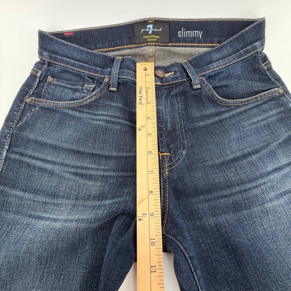 7 For All Mankind Slimmy Jeans Womens 29 Dark‎ Wash Slim Fit Denim - Picture 5 of 7